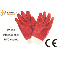 Algodón Interlock PVC guante de trabajo de seguridad recubierto (P5105)